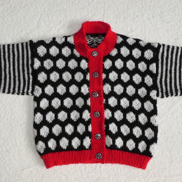Circles and Stripes Toddler Cardigan Knitting Pattern. PDF Knitting Pattern