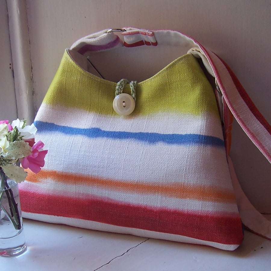 Soft summery textile shoulder bag, perfect for a holiday