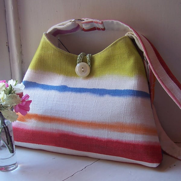 Soft summery textile shoulder bag - Sunset