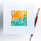 Summer Seconds, Wildflower Meadow,Small Original Art, Silk batik