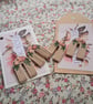 CLEARANCE! polymer clay earrings handmade- reduced-peach floral arches