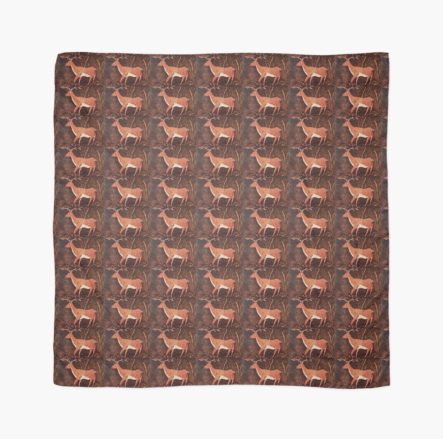 Beautiful Scarf Featuring A Design ‘Gentle Giant Of The Wood’ (brown)