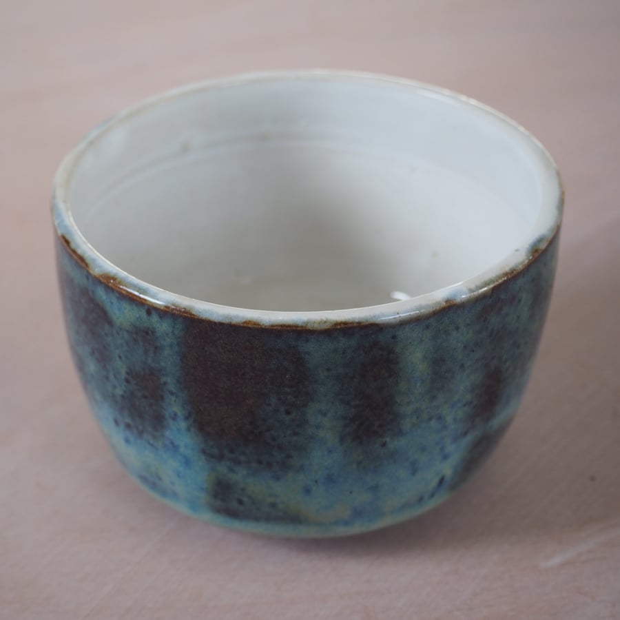 Stoneware Japanese inspired tea bowl, blue