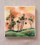 Perfectly Imperfect - ceramic drinks coaster - tree illustration. A 'seconds'. 