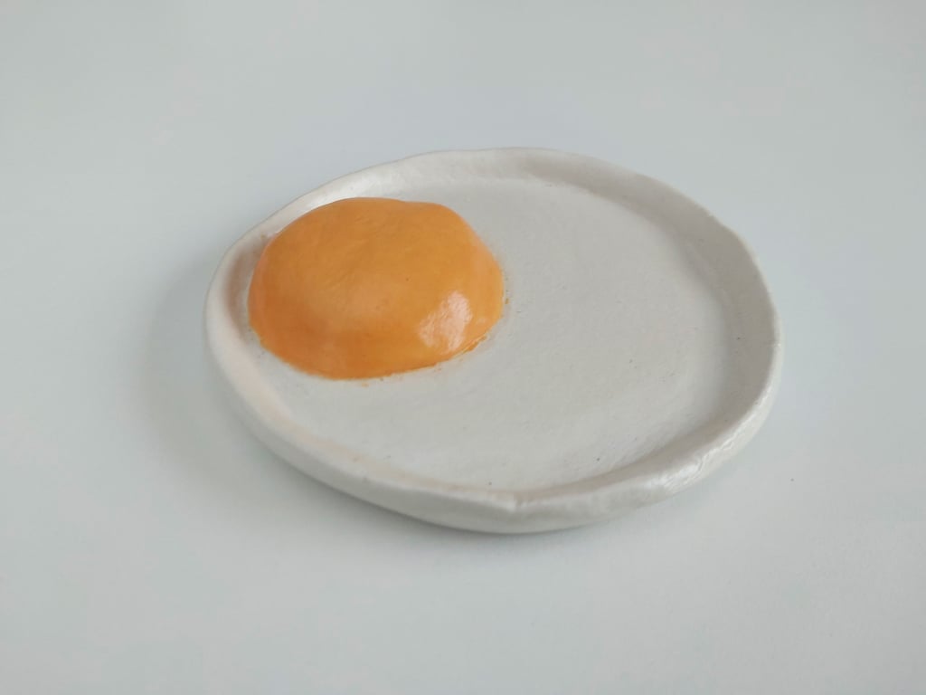 Clay sunny side up fried egg ring teaspoon rest