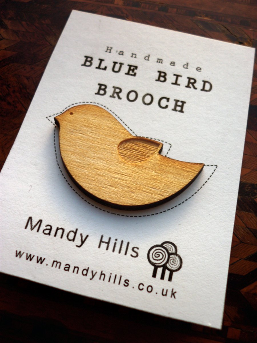 Blue Bird Brooch