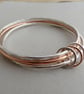 Silver and copper bangle set, Set of three bangles - Image 6