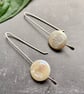 Sterling Silver &  Full Moon Coin Pearl Earrings - Image 1