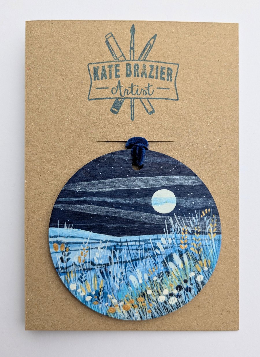 Unique Hand Painted Wooden Decorations. NIGHT SKY