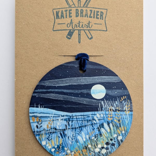 Unique Hand Painted Wooden Decorations. NIGHT SKY