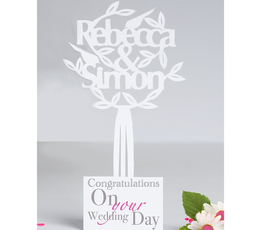 Unique Personalised 3.D Paper Cut  Wedding,Anniversary,Engagement Card.