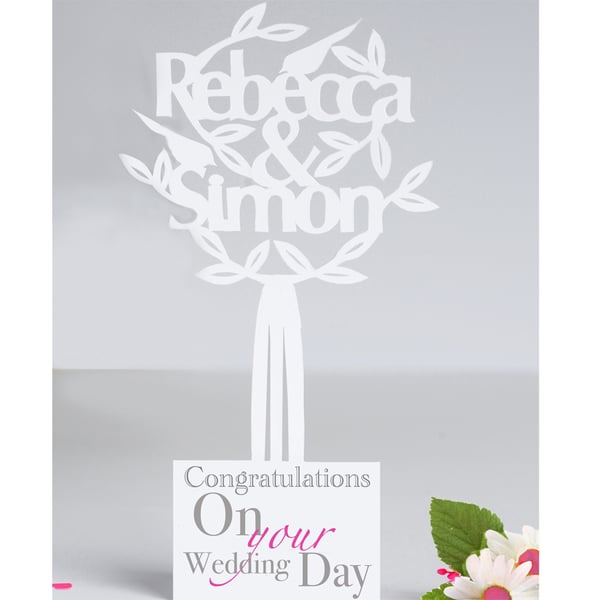 Unique Personalised 3.D Paper Cut  Wedding,Anniversary,Engagement Card.