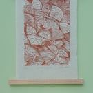 'Autumn Logpile' Lino Print in Terracotta