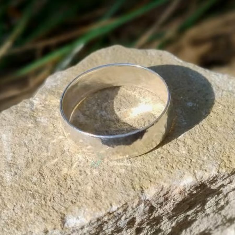 Handmade 999 Fine Silver Ring – Subtle Hammered Finish