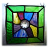 Jigsaw Suncatcher Stained Glass Handmade Spring Colours Abstract