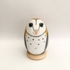  Barn owl hand painted wooden egg