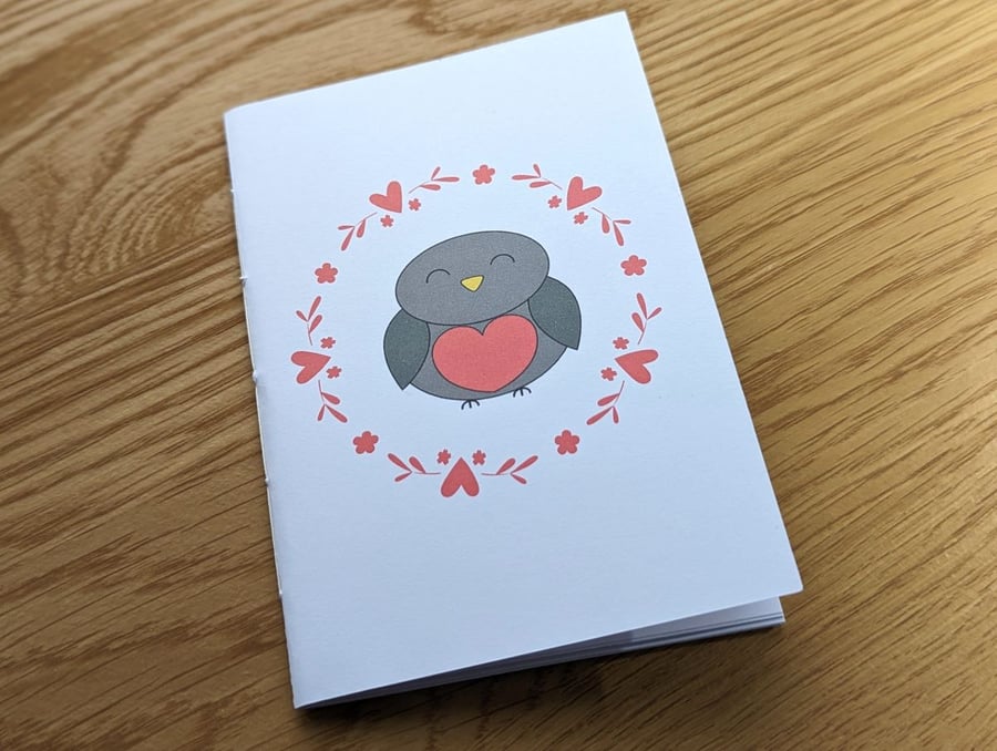 A6 notebook, Robin notebook, handmade notebook