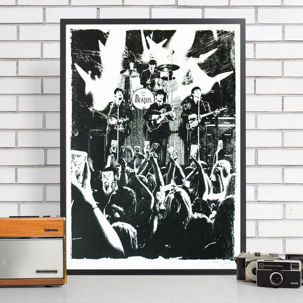 An audience with the The Beatles Hand Pulled Limited Edition Screen Print