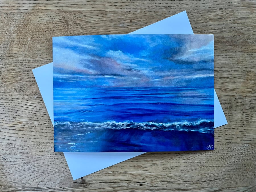 Sunset by the sea high quality card