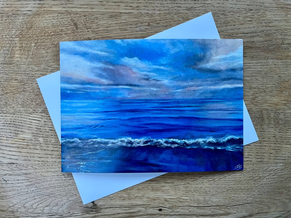 Sunset by the sea high quality card