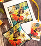 Handmade lavender bag with matching card and tag, butterfly lover