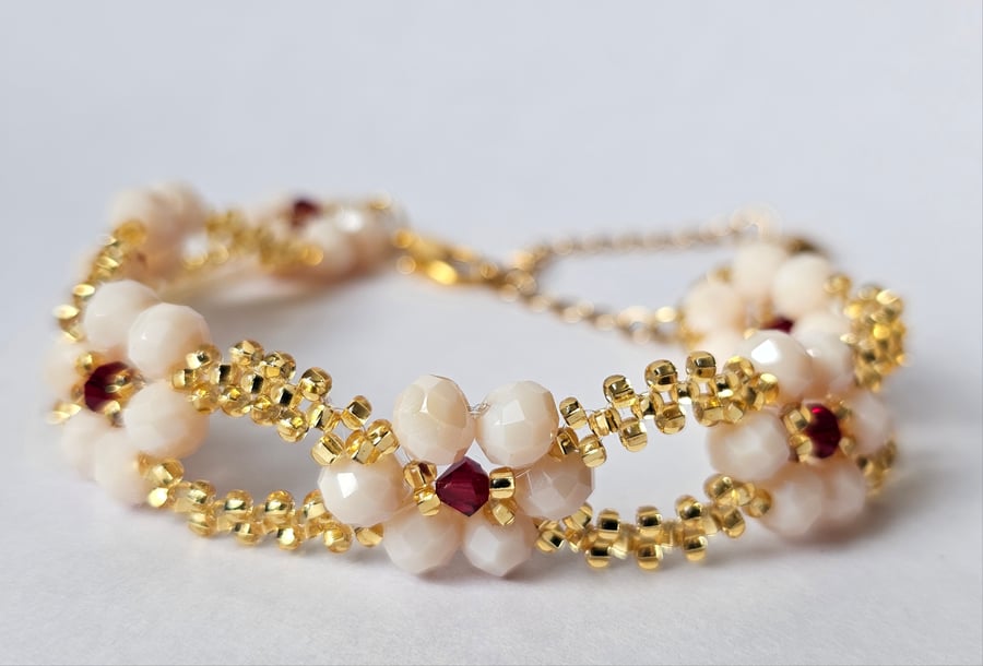 Handmade Bracelet “Golden Blossom” 