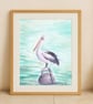 Australian Pelican Art Print, Pelican Wall Art, Australian Wildlife Bird Decor - Image 8