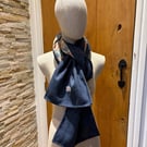 Blue Harris Tweed Scarf Lined with Liberty 