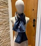Blue Harris Tweed Scarf Lined with Liberty 