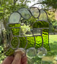 Stained Glass Train Suncatcher - Handmade Window Decoration - Lime Green - Image 4