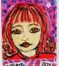 Original ACEO create joy lady. - Image 1