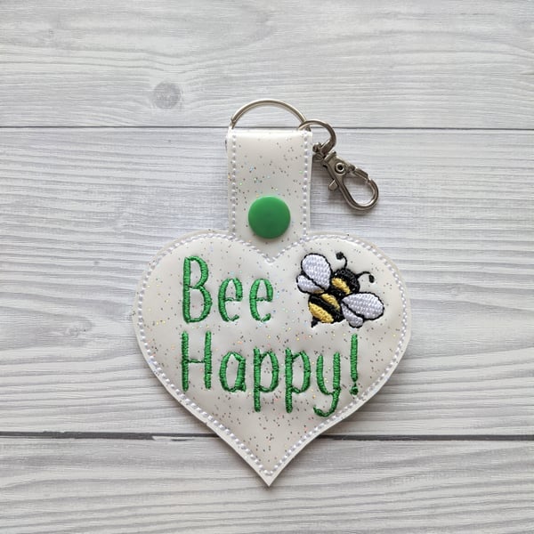 Bee Keyring - bee happy