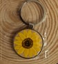 Hand Painted Bamboo & Metal Keyring, Sunflower - Image 2