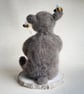 Needle felted bear, Bear with beehive, Bumble bees, OOAK ornament, Handmade - Image 4