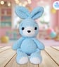 Blue crochet plush bunny soft toy, or bunny and boots set. UKCA tested. - Image 6