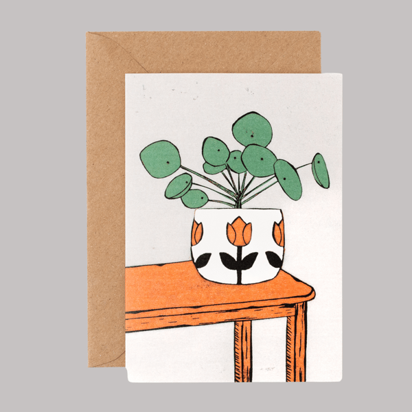 Plant card, Chinese Money Plant Card, Art Card, New Home Card 