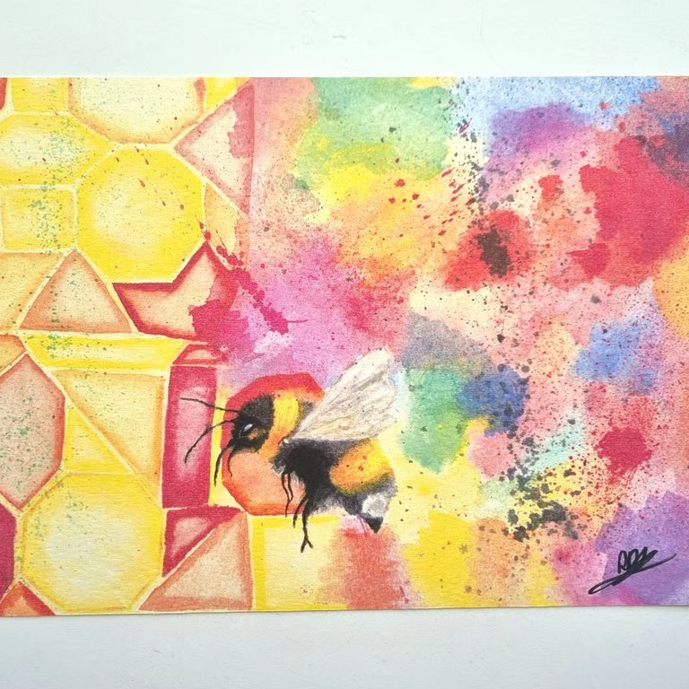 Limited Edition Rainbow Bumble Bee Art Print