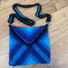Multicoloured Blue Crochet Bag