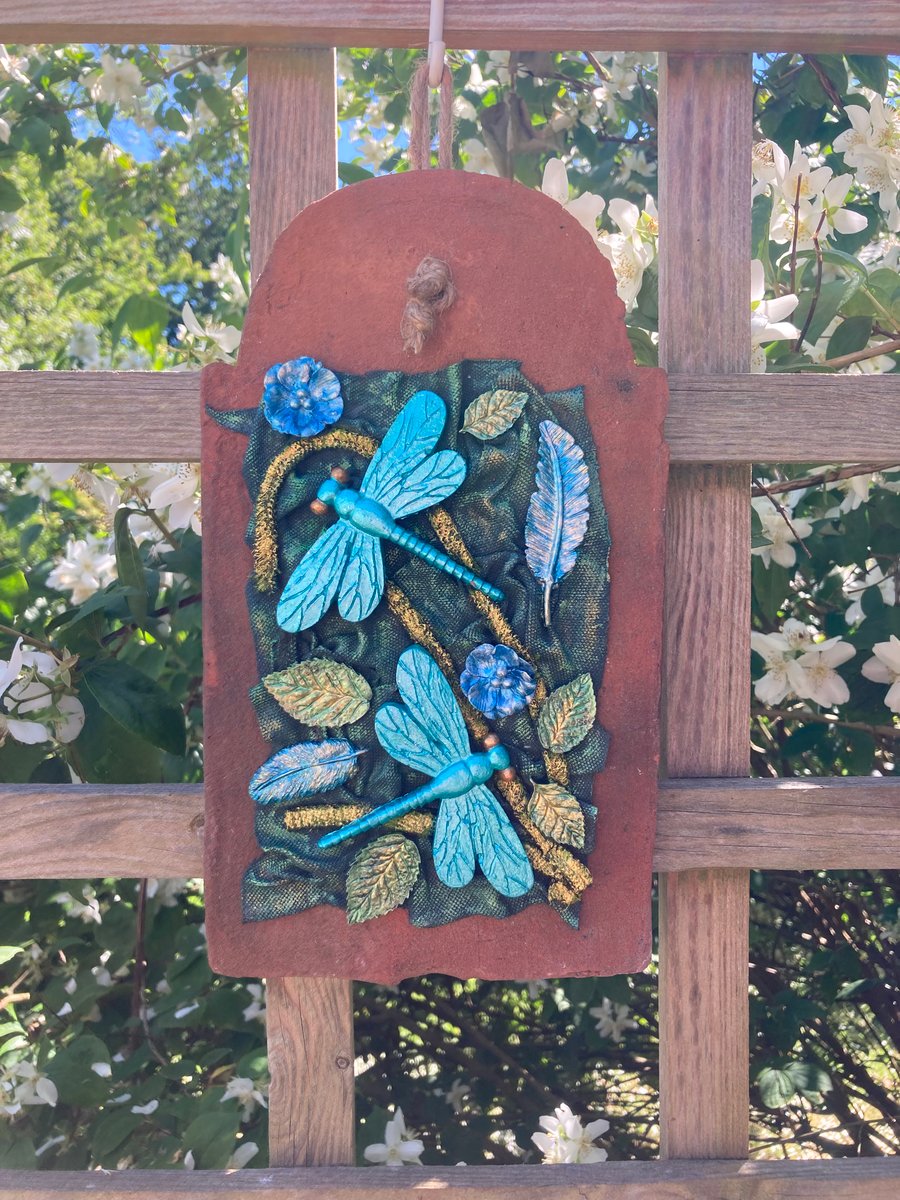 Dragonflies Clay Tile Hanging