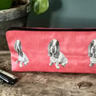 Basset hound oilcloth pouch 