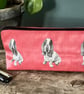 Basset hound oilcloth pouch 