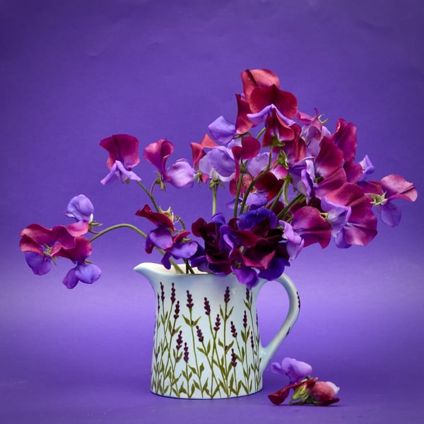 Lavender Milk Jug - Hand Painted