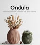 Ondula Ripple Vase Organic Textured 3D Printed Vessel Dried Flower Vase