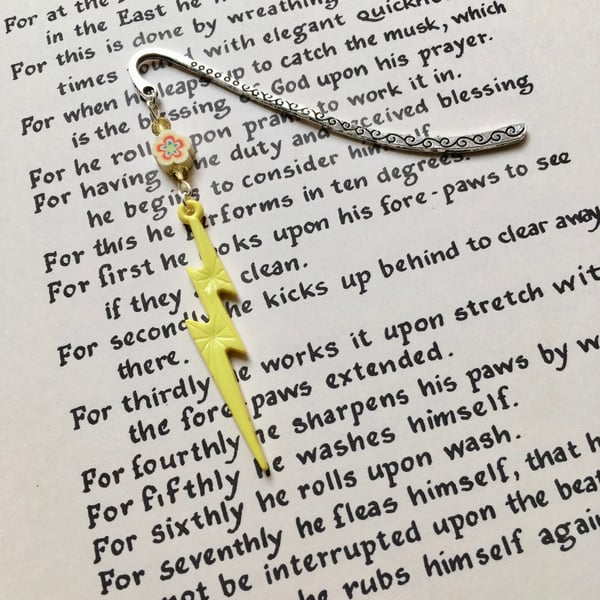 Yellow Lightning Bolt Bookmark, Gift for Her, Sister Birthday Present
