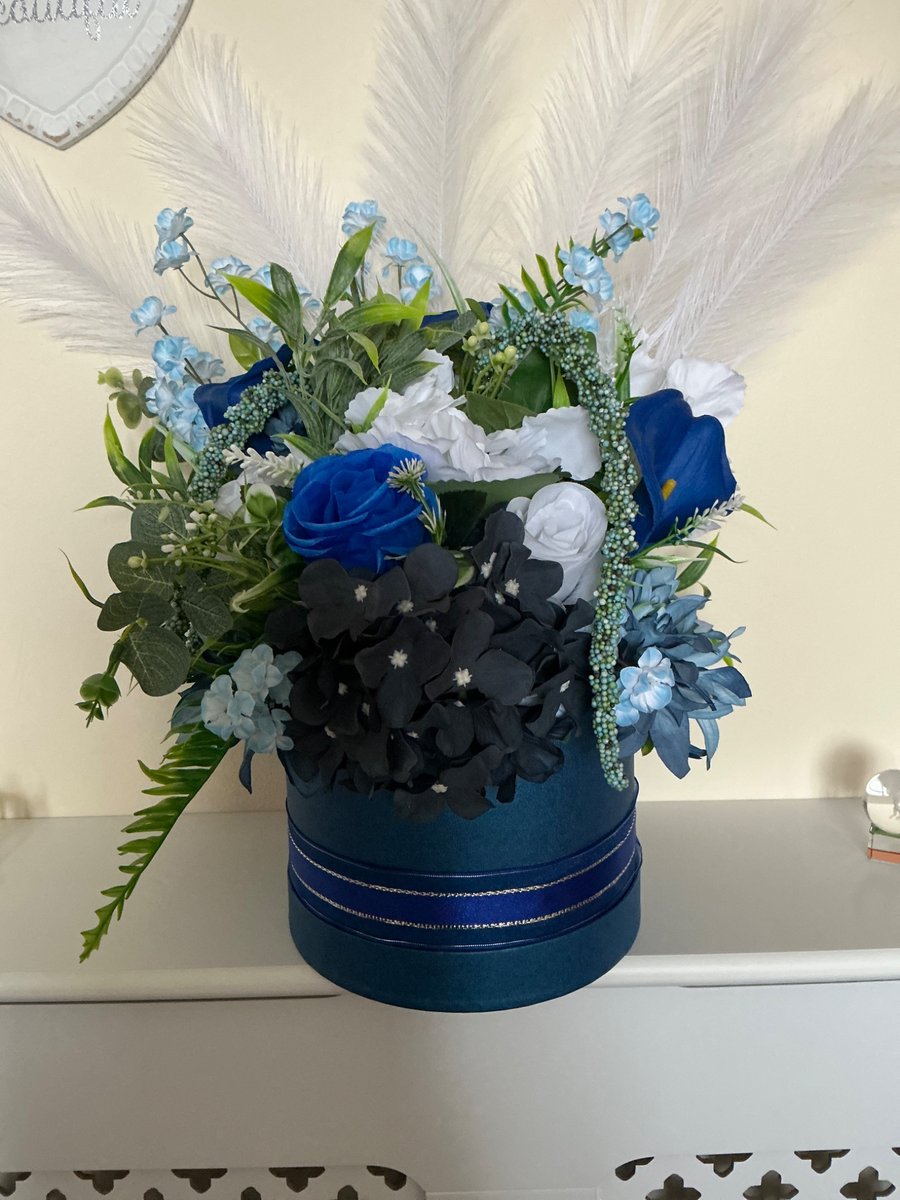 Large blue hat box
