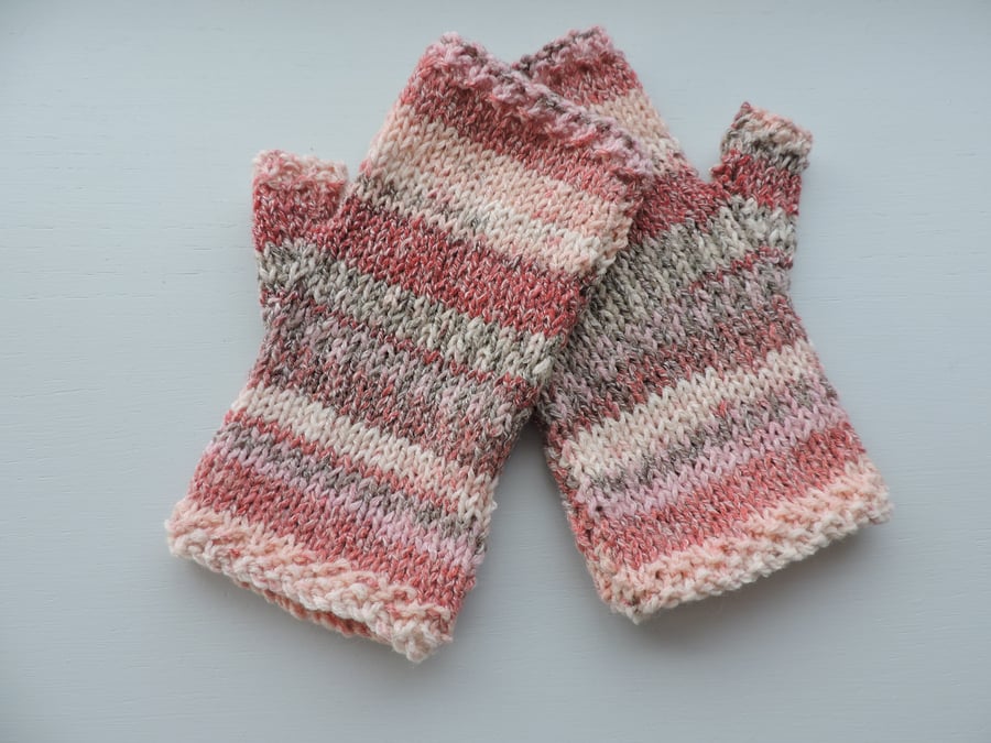 Fingerless Mitts, Wrist Warmers Fairisle Style