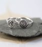 Silver Sleeper Hoops with Spiral Detail - Image 1