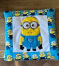 Homemade minion baby sensory comforter soother blanket