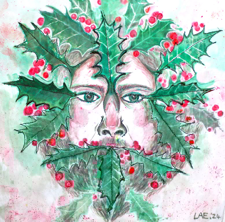 Holly King cards (pack of 4)