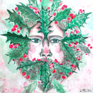 Holly King cards (pack of 4)